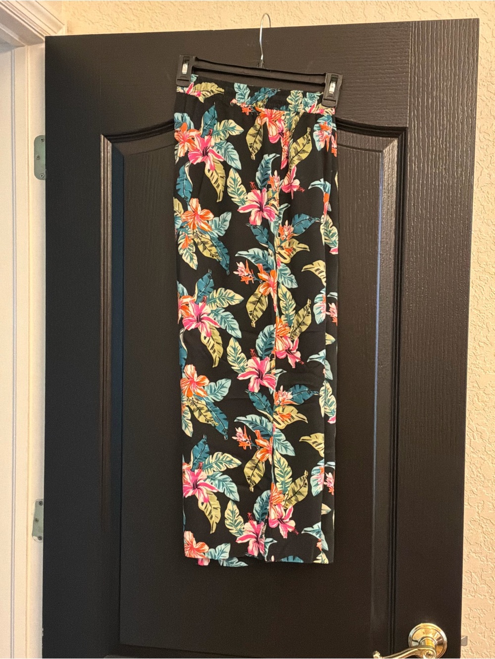 Black Floral Maxi Skirt with Tropical Print
